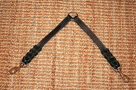 Braided leather coupler for walking 2 dogs for newfoundland dog