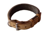 Padded Leather dog collar with thick felt Padded Leather dog collar with thick felt