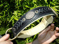 Newf collar-Royal Nappa Padded Hand Made Leather dog collar-C43