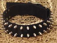 Best Black Nylon Spiked Dog Collar SN33 Best Black Nylon Spiked Dog Collar SN33