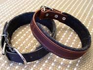 Leather dog collar padded with thick felt C24 Leather dog collar padded with thick felt C24