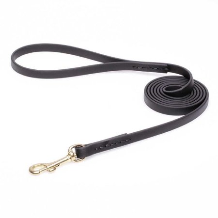 Black Biothane Newfoundland Leash for Walking, Tracking
