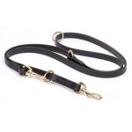 Multipurpose Black Biothane Newfoundland Leash for over 7 Different Activities