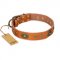 "Dandy Pet" FDT Artisan Handcrafted Tan Leather Newfoundland Collar