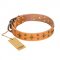 'Top-Flight' FDT Artisan Adorned Tan Leather Newfoundland Collar