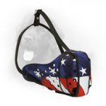 Leather Newfoundland Muzzle with American Flag Painting - Walking and Training