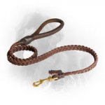 Braided Leather Newfoundland Leash for Everyday Use