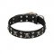 FDT Artisan 'Rock 'n' Roll Style' Fancy Leather Newfoundland Collar with Skulls, Bones and Studs 1 1/2 inch (40 mm) wide
