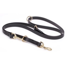 Multipurpose Black Biothane Newfoundland Leash for over 7 Different Activities