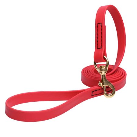 Red Waterproof Newfoundland Leash Made of Biothane