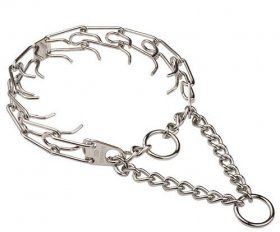 HS Chrome Plated Newfoundland Pinch Prong Collar with 4.5 mm Prongs