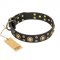 'Baroque Chic' FDT Artisan Studded Black Leather Newfoundland Dog Collar