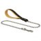 Handcrafted Chain Newfoundland Leash with Soft Nappa Handle