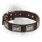 Designer Leather Newfoundland Collar with Vintage Plates
