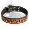 Newfoundland Handpainted Leather Collar with Flames