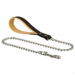 Handcrafted Chain Newfoundland Leash with Soft Nappa Handle
