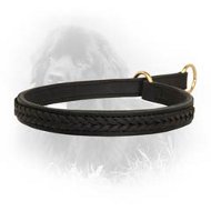 Gorgeous 2 Ply Leather Choke Newfoundland Dog Breed Collar