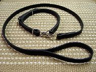 Police Leather Newfoundland Leash and Collar Combo