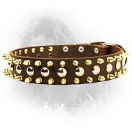 Newfoundland Spiked and Studded 40 mm Leather Collar