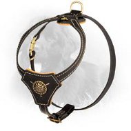 Puppy Size Leather Newfoundland Harness with Brass Decorations