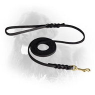 Handcrafted Leather Newfoundland Leash with Elegant Braids