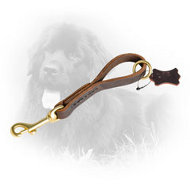 Easy Fast Grab Pull Tab Leather Newfoundland Leash
