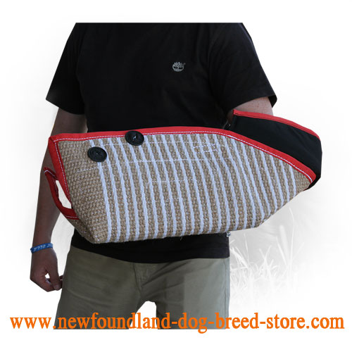 Easily Adjustable Strap on Jute Newfoundland Bite Sleeve 