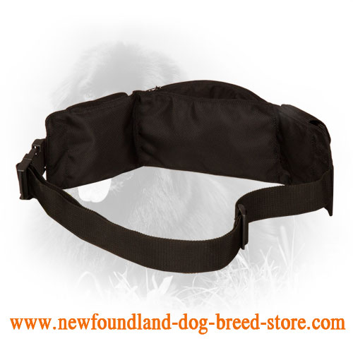 Nylon Dog Training Pouch with Pockets Full of Treats for Feeding Your Newfy