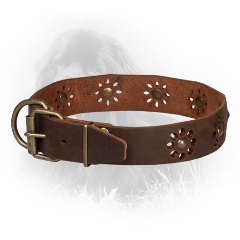 Leather Newfoundland Collar with Strong Buckle and D-Ring