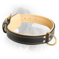 Newfoundland Dog Leather Collar Inner Fur Protection Plate
