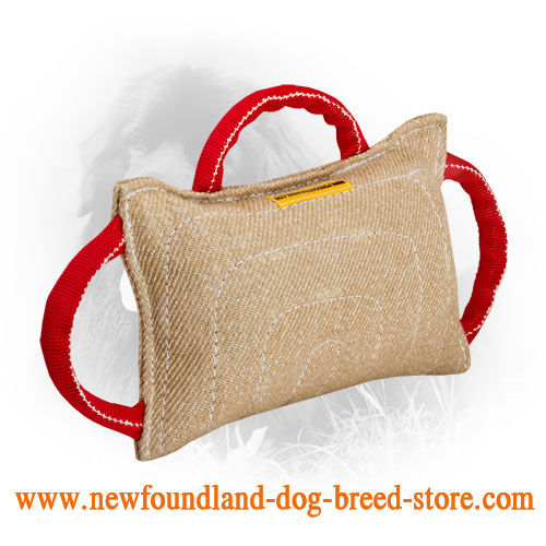 Jute Newfoundland Bite Pad with 3 Comfortable Handles
