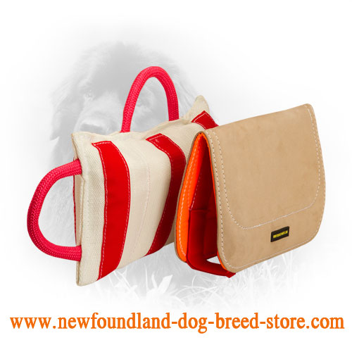 Professional Newfoundland Bite Pillow with Leather Cover