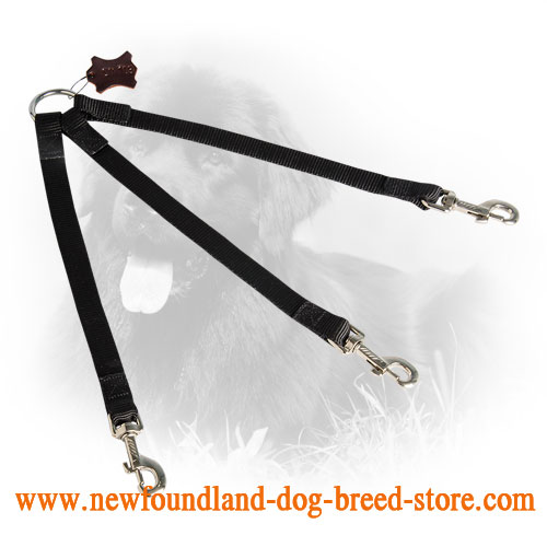 Triple Nylon Newfoundland Coupler for Walking 3 Dogs