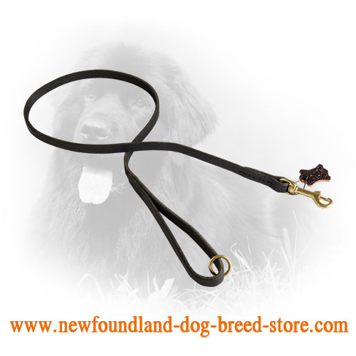 Classic Design Stitched Leather Newfoundland Leash