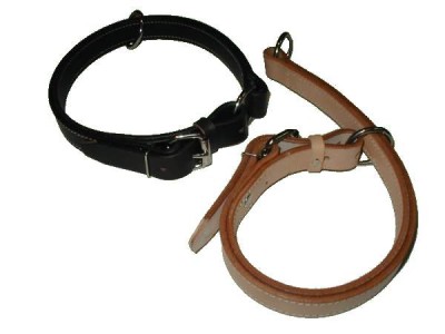 Leather choke dog collar for Newfoundland dog