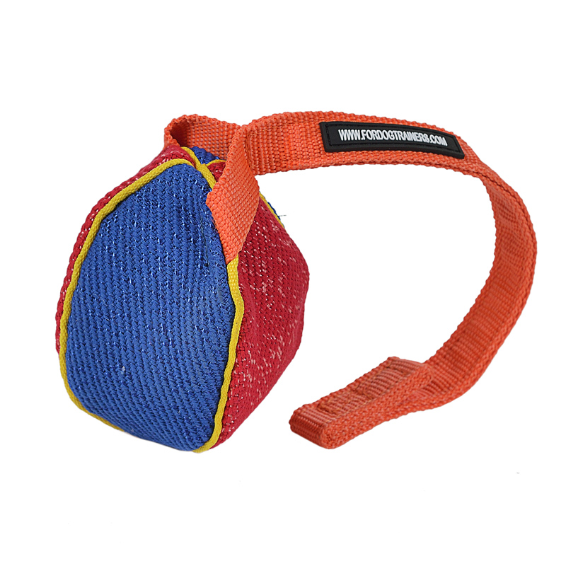 "Funny Play" French Linen Bite Tug for Puppies and Small Newfoundland - 3 x 4 inch (8 x 10 cm)