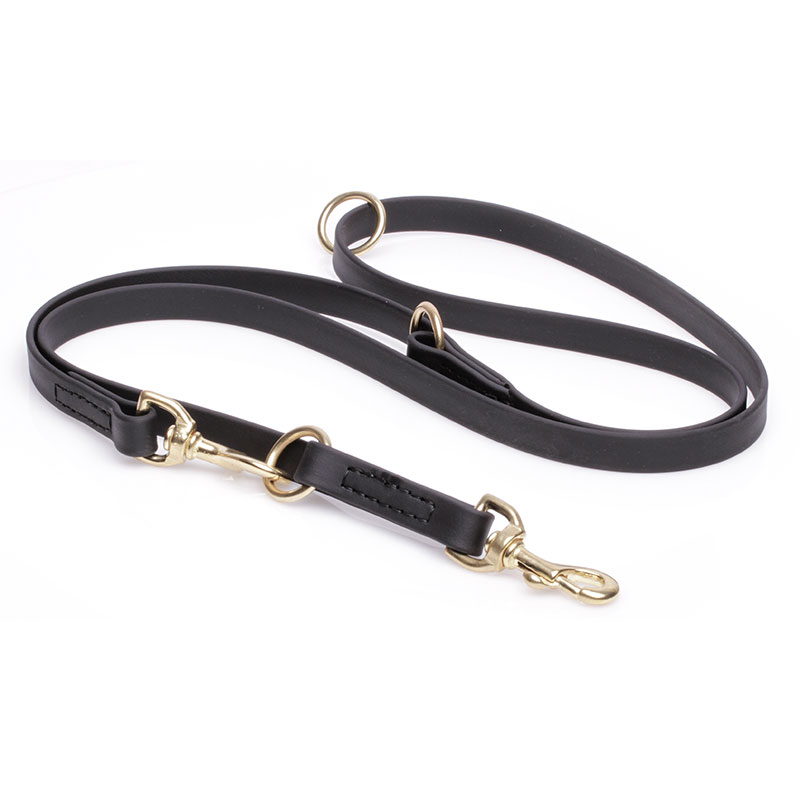 Multipurpose Black Biothane Newfoundland Leash for over 7 Different Activities
