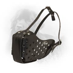 Durable Leather Dog Muzzle For High  Activities