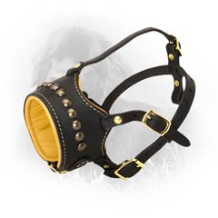 Newfoundland Open Inside Nappa Padded Leather Dog  Muzzle