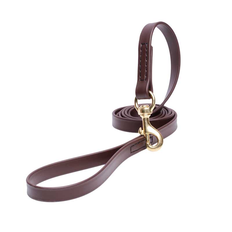Brown Waterproof Newfoundland Leash Made of Biothane