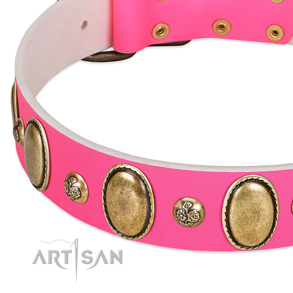 Walking best quality natural genuine leather dog collar