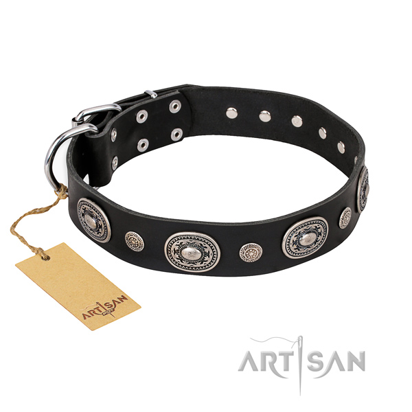 Quality full grain leather collar crafted for your dog