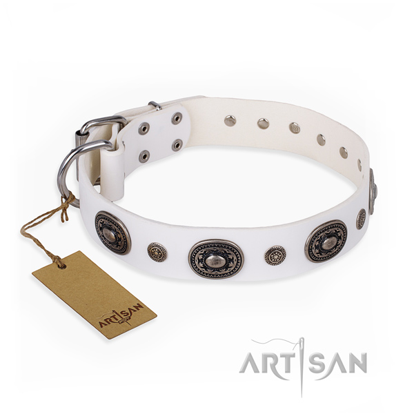 Top rate full grain natural leather collar handmade for your pet