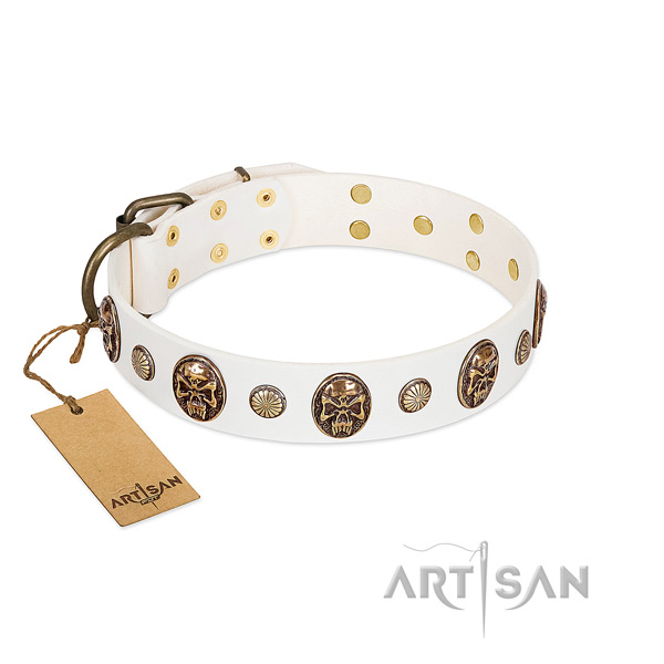 Comfortable leather dog collar for comfortable wearing