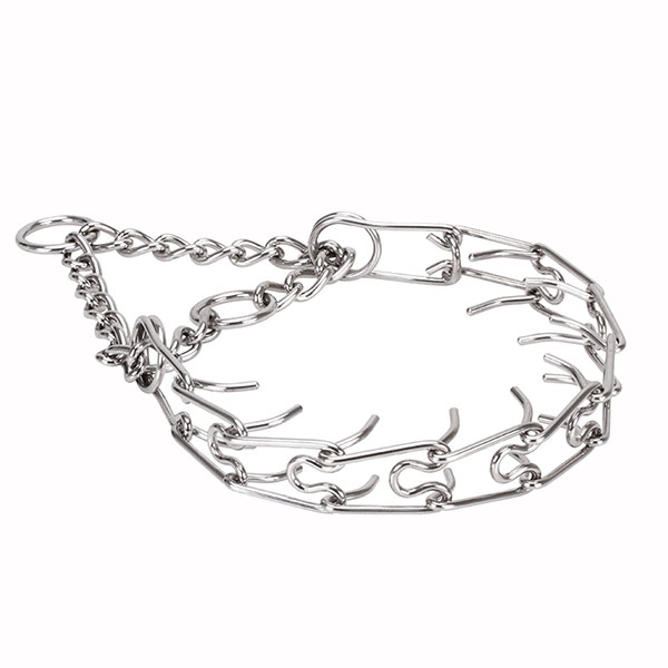 Prong collar of strong stainless steel for badly behaved dogs
