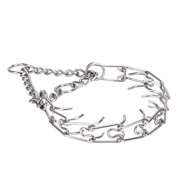 Pinch collar of rust resistant stainless steel for aggressive dogs