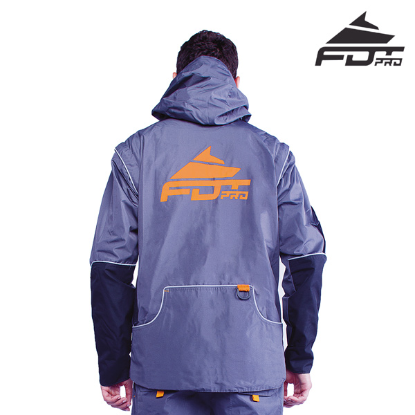 FDT Pro Dog Trainer Jacket of Grey Color with Durable Side Pockets