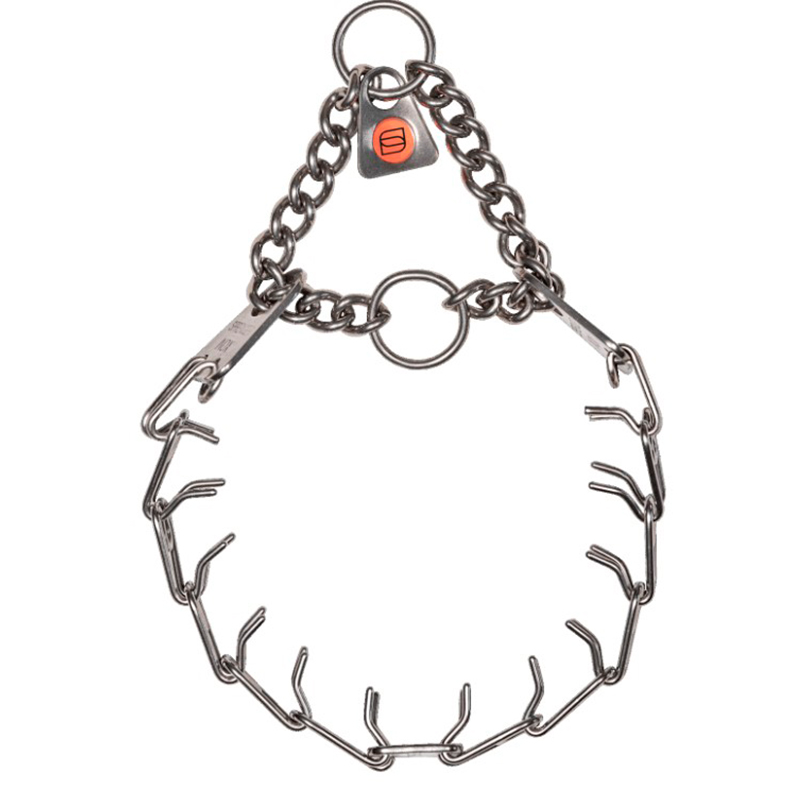 MICRO-PLUS Stainless Steel Training Prong Collar with Center-Plate and Assembly Chain (1.5 mm x 13 inches) Herm Sprenger