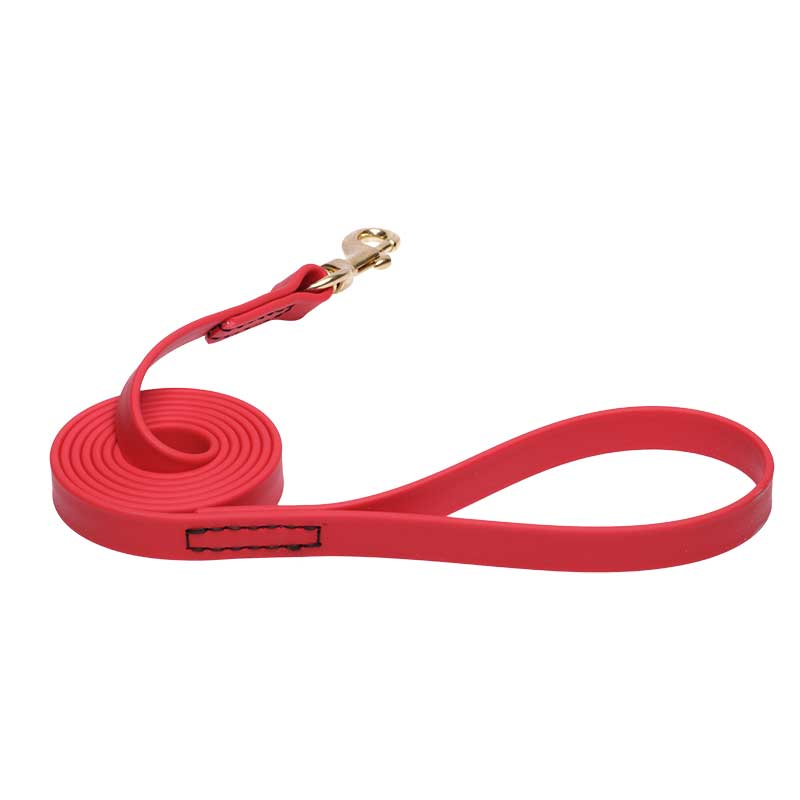 Red Waterproof Newfoundland Leash Made of Biothane