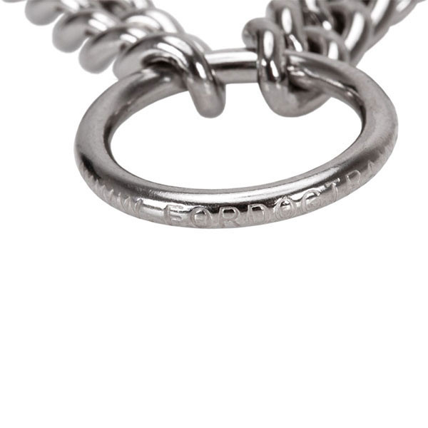 Stainless steel dog prong collar with rust resistant O-ring